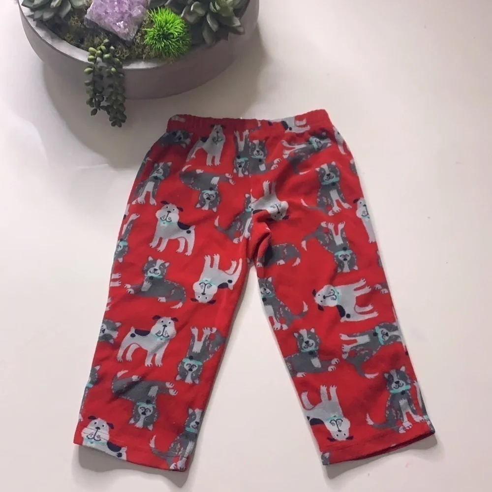 Carter’s toddler 2T red fleece puppy dog Print Pants unisex